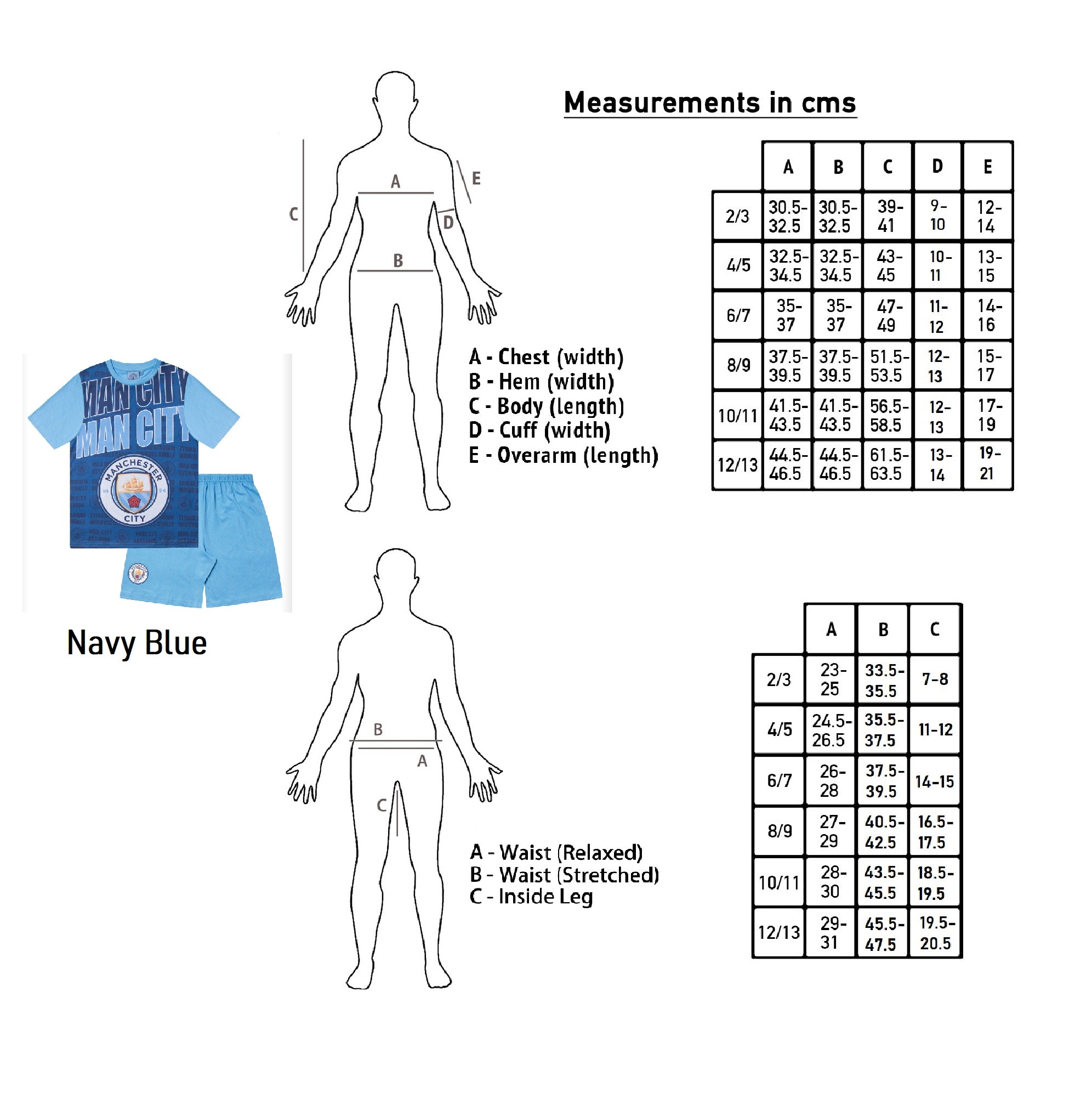 Manchester City FC Boys Pyjamas Short