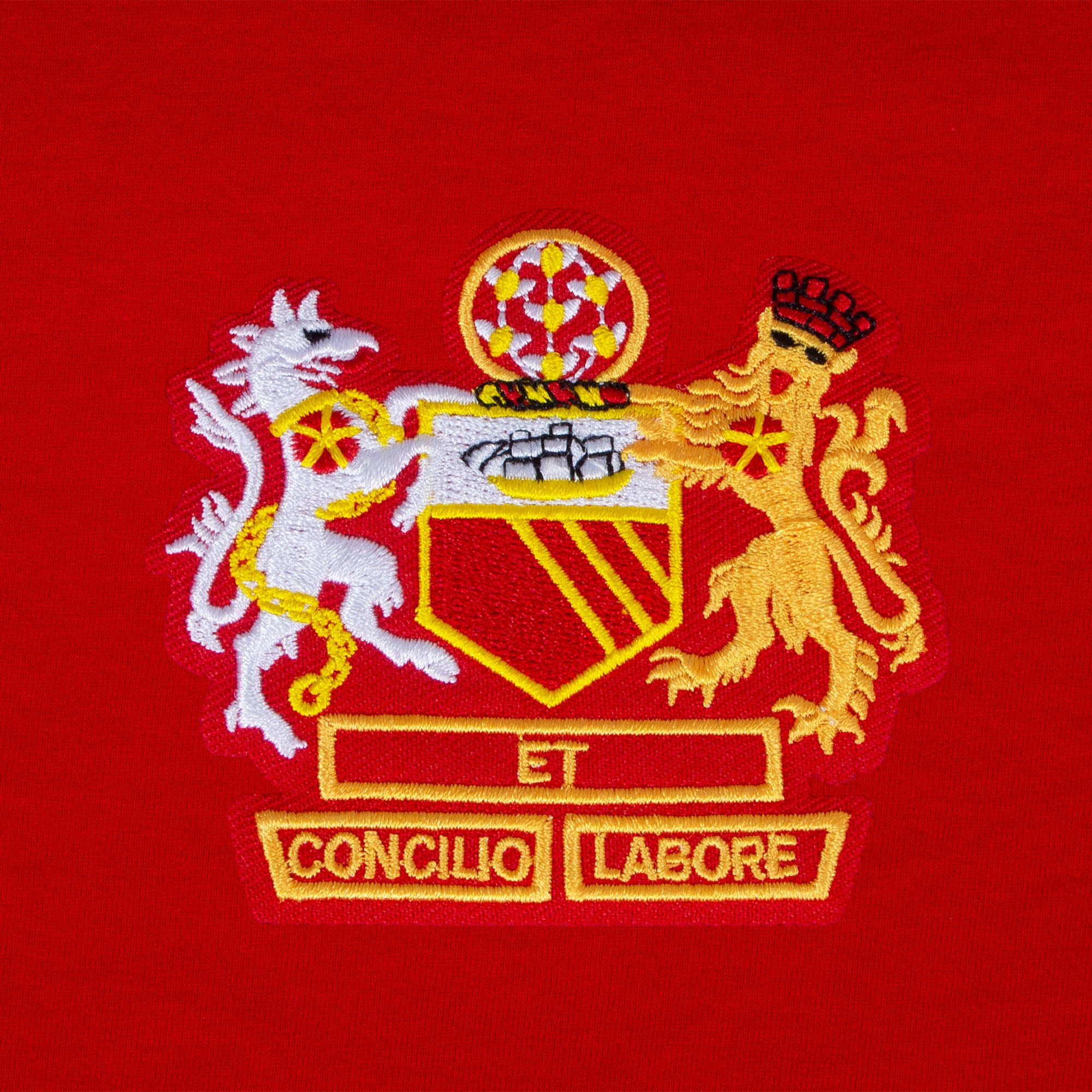 Red V-Neck Manchester Crest
