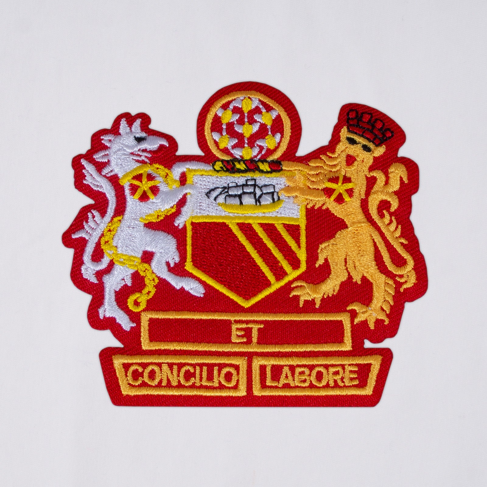 White V-Neck Manchester Crest