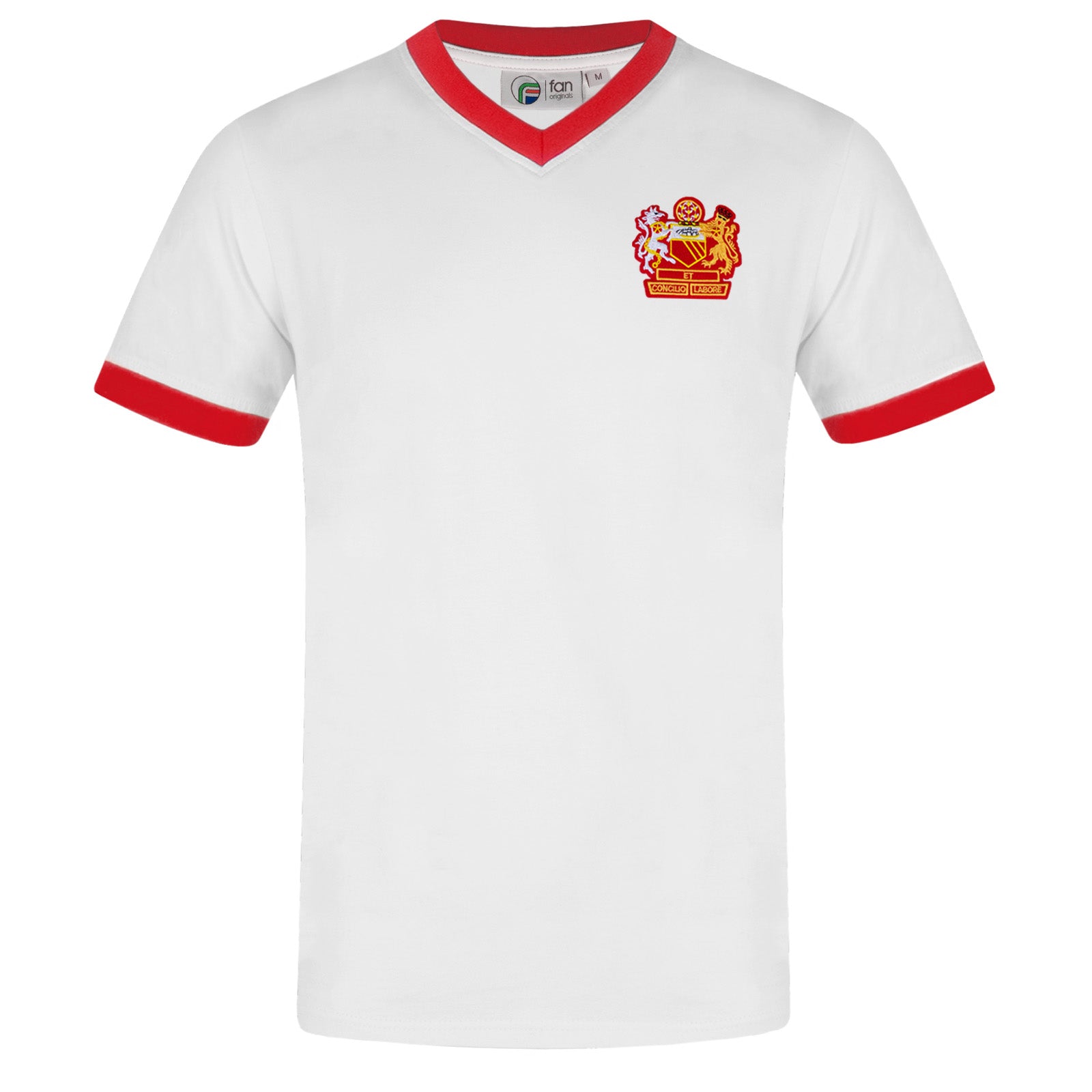 White V-Neck Manchester Crest
