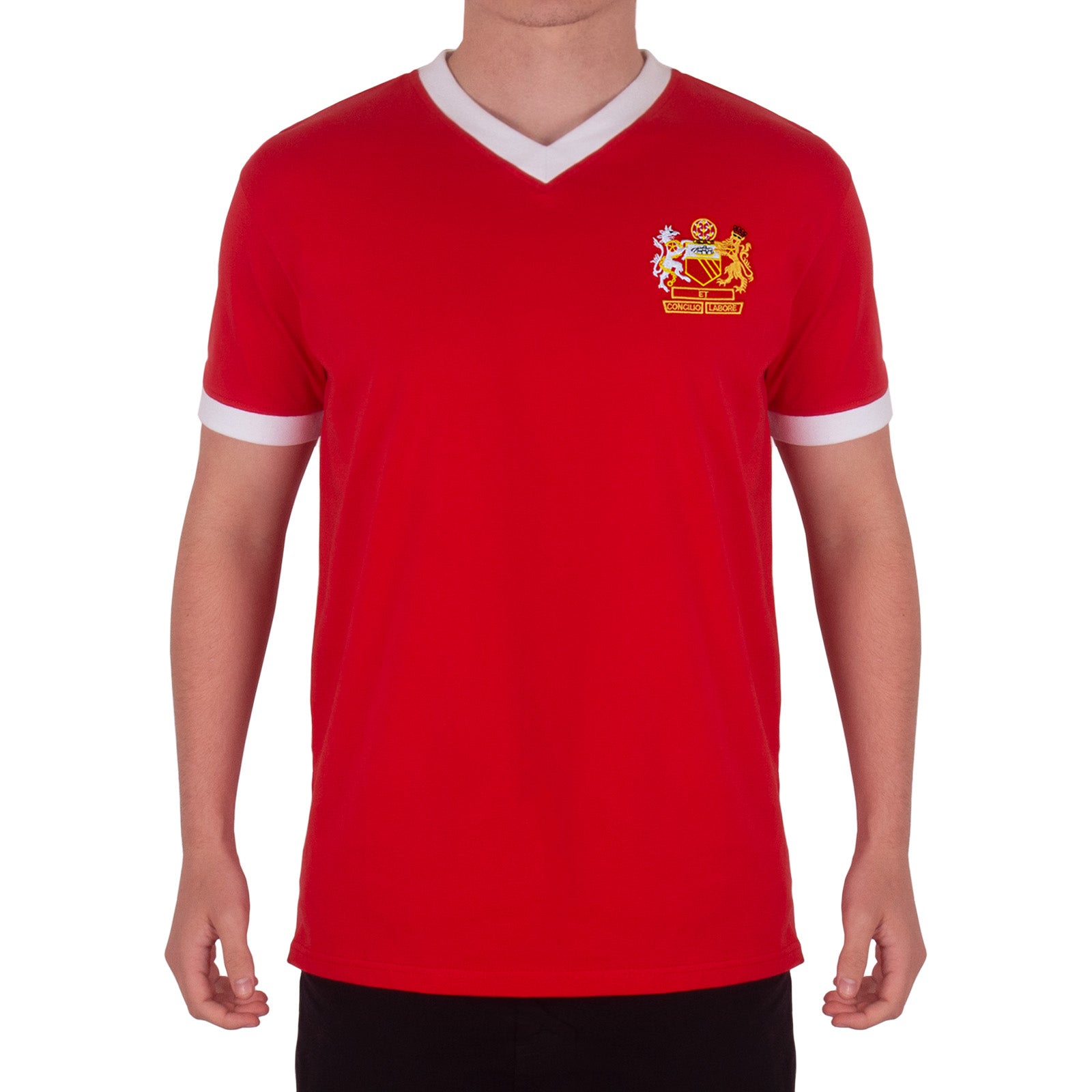 Red V-Neck Manchester Crest