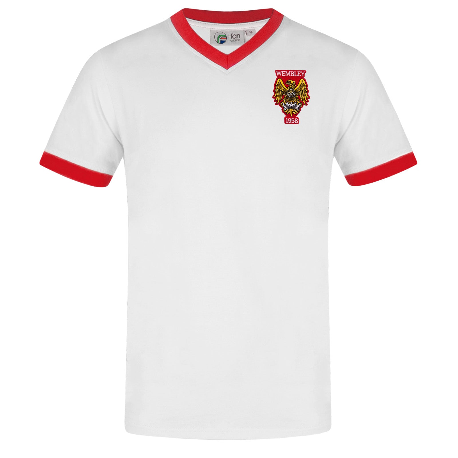 White V-Neck Wembley 58 Crest